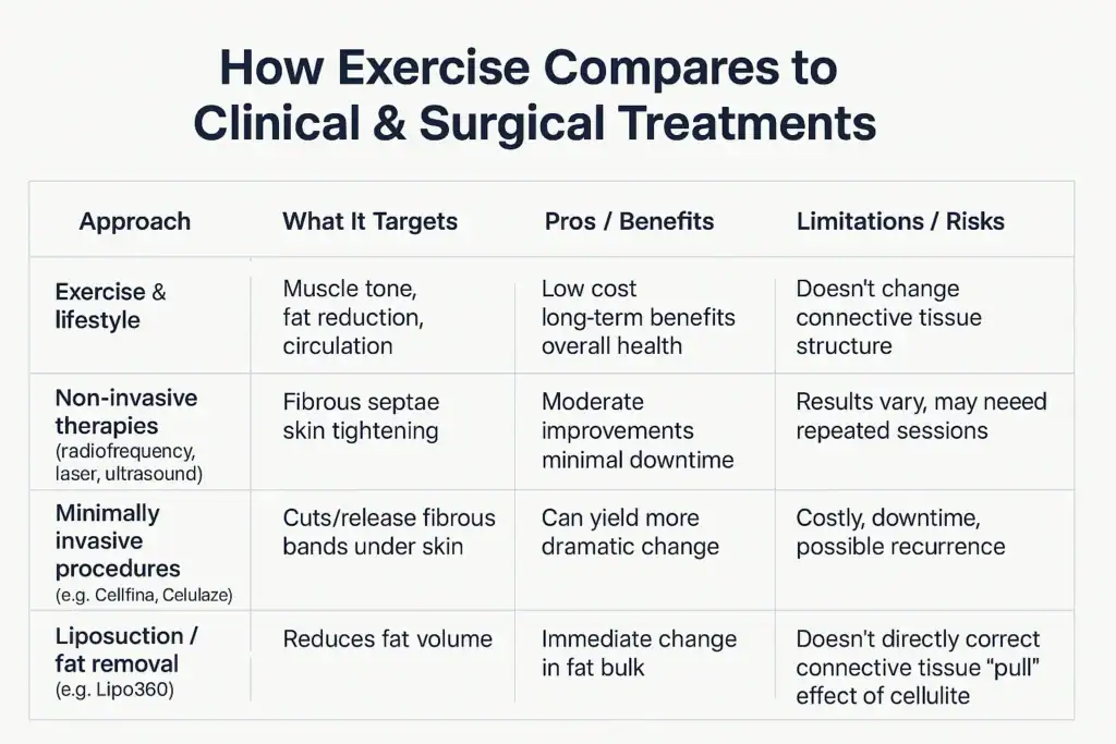 Sculpting Your Bum: Can Toning Exercises Really Reduce Cellulite? 2 How exercise compares to treatments from Lipo 360 Stourbridge
